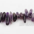 Amethyst Gemstone Beads, 4*21 long tooth, hole shape, Sold per 15-inch strand