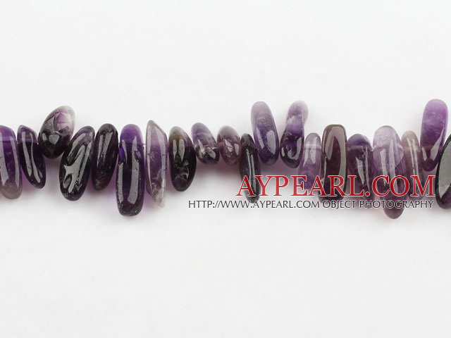 Amethyst Gemstone Beads, 4*21 long tooth, hole shape, Sold per 15-inch strand
