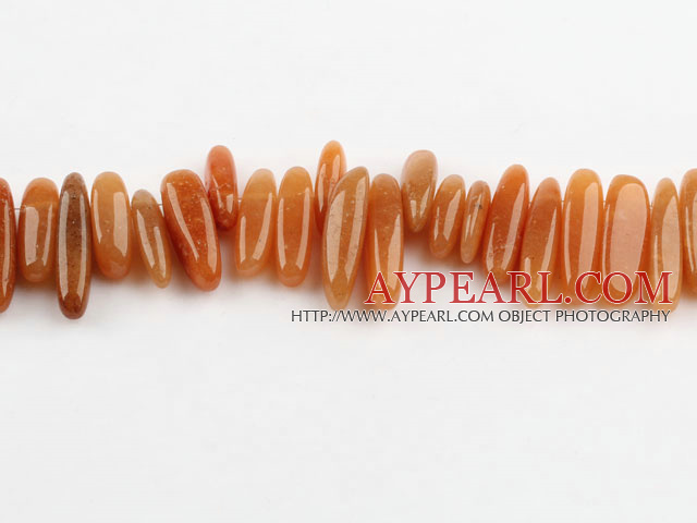 Aventurine Gemstone Beads, 4*21 long tooth, hole shape, Sold per 15.7-inch strand