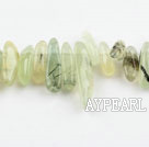 Prehnite Gemstone Beads, Green, 4*21 long tooth, hole shape, Sold per 15.7-inch strand