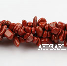 Chip Stone Beads, Red, 3*7mm Marble circle angle, Sold per 34.6-inch strand