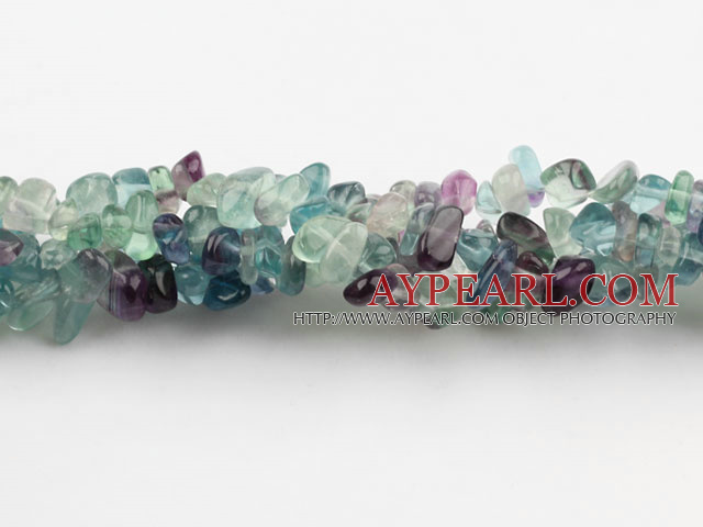 Chip Stone Beads, 4*8mm rainbow fluorite circle angle, Sold per 34.6-inch strand