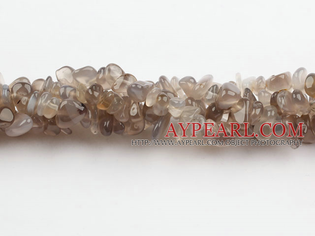 Chip Stone Beads, Gray, 4*8mm Agate circle angle, Sold per 34.6-inch strand