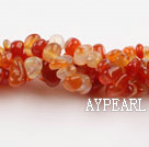 Chip Stone Beads, Red, 3*7mm natural agate, circle angle, Sold per 34.6-inch strand