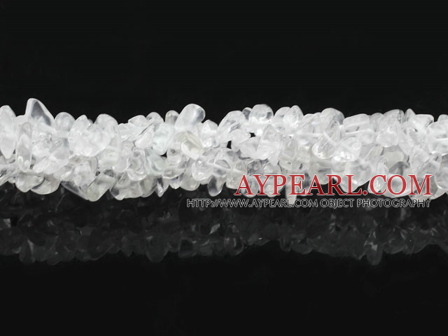 Chip Stone Beads, White, 3*7mm glass, circle angle, Sold per 34.6-inch strand