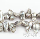 Pearl Beads, Grey, 7*15mm dyed uncoating, Sold per 15.7-inch strand