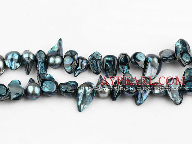 Pearl Beads, Greyish Blue, 7*15mm dyed uncoating, Sold per 15.7-inch strand