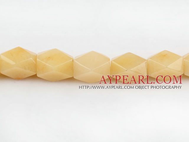 yellow jade beads,13*18mm octagon,Sold per 15.75-inch strands