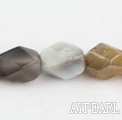 agate beads,13*18mm octagon,grey,Sold per 15.75-inch strands