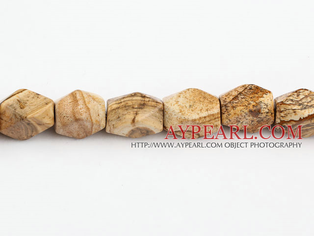 Picture Jasper beads,13*18mm octagon,Sold per 15.75-inch strands