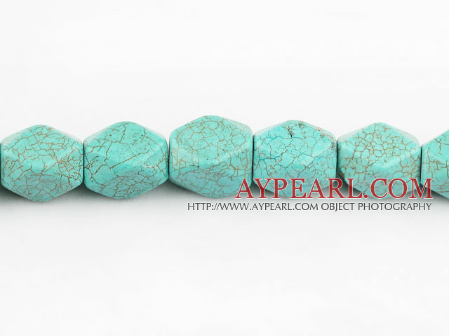 turquoise beads,13*18mm octagon,green sold per 15.75-inch strand