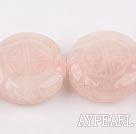 Rose Quartz Crystal Beads, Pink, 12*30mm carved pattern, oblate,Sold per 16.14-inch strands