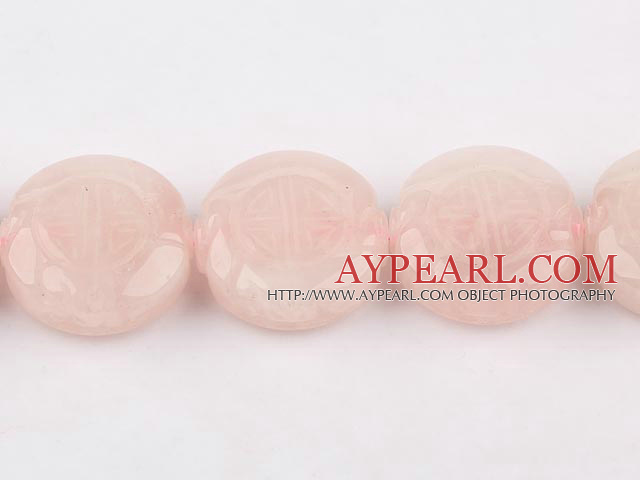 Rose Quartz Crystal Beads, Pink, 12*30mm carved pattern, oblate,Sold per 16.14-inch strands