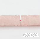 Rose Quartz Crystal Beads, Pink, 14*30mm carved pattern, cylinder,Sold per 15.75-inch strands