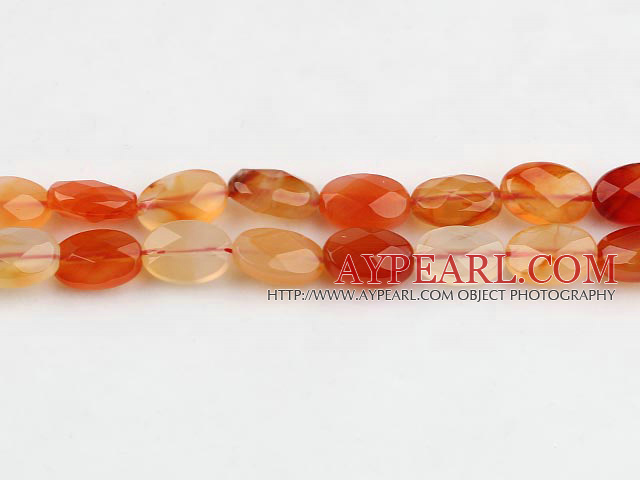 Agate Gemstone Beads, Orange, 8*12mm faceted egg shape,Sold per 14.96-inch strands