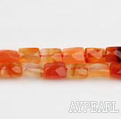 Agate Gemstone Beads, Orange, 7*10mm faceted rectangle,Sold per 14.96-inch strands