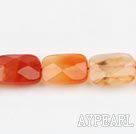 Agate Gemstone Beads, Orange, 12*16mm faceted rectangle,Sold per 14.96-inch strands