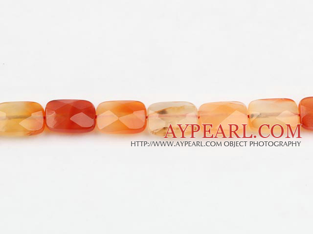 Agate Gemstone Beads, Orange, 12*16mm faceted rectangle,Sold per 14.96-inch strands