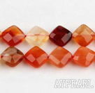 Agate Gemstone Beads, Orange, 10mm faceted opposite angles,Sold per 14.96-inch strands
