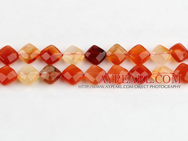 Agate Gemstone Beads, Orange, 10mm faceted opposite angles,Sold per 14.96-inch strands