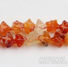 Agate Gemstone Beads, Orange, 6mm faceted square,Sold per 14.96-inch strands