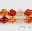 Agate Gemstone Beads, Orange, 10mm cross plum blossom,Sold per 14.96-inch strands