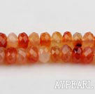 Agate Gemstone Beads, Orange, 5*8mm faceted abacus shape,Sold per 14.96-inch strands