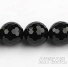 black agate beads,20mm ball,faceted,Grade A,Sold per 15.35-inch strands