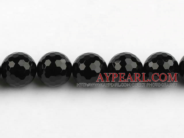 black agate beads,20mm ball,faceted,Grade A,Sold per 15.35-inch strands
