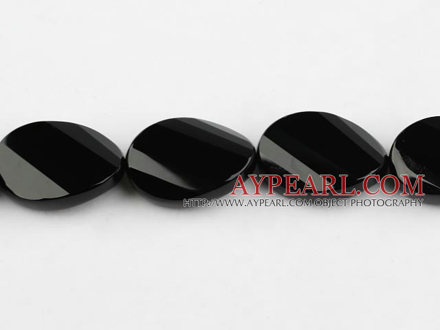black agate beads,22*30mm twisted egg,faceted,Grade A,Sold per 15.35-inch strands
