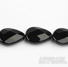 black agate beads,15*20mm teardrop,faceted,Grade A,Sold per 15.35-inch strands