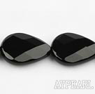 black agate beads,18*25mm teardrop,faceted,Grade A,Sold per 15.35-inch strands