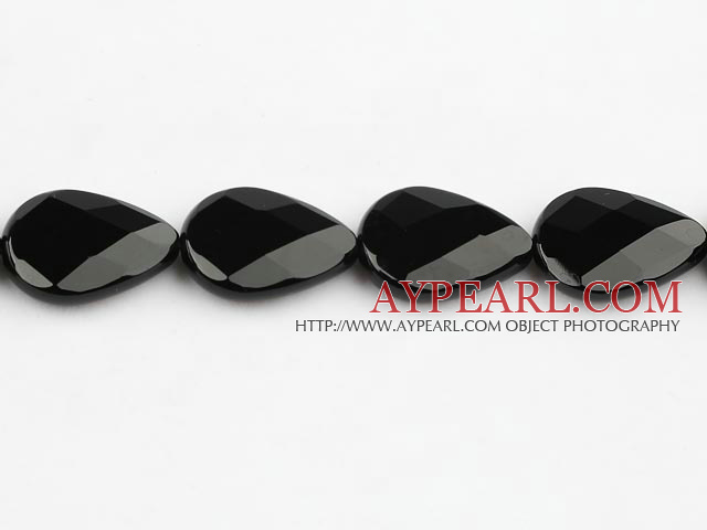 black agate beads,18*25mm teardrop,faceted,Grade A,Sold per 15.35-inch strands