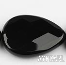 black agate beads,30*40mm teardrop,faceted,Grade A,Sold per 15.35-inch strands