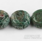 Gemstone Dragon Bloodstone Beads, 8*22mm pattern round disk shape,Sold per 15.75-inch strands