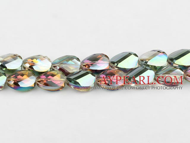 Lampwork Glass Crystal Beads, 8*13*18mm plating color shape, Sold per 14.2-inch strand
