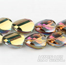 Lampwork Glass Crystal Beads, 8*13*18mm plating color shape, Sold per 15-inch strand