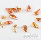 Lampwork Glass Crystal Beads, 6*8*22mm heterotypic plating color shape, Sold per 13.2-inch strand