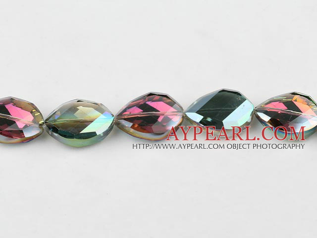 manmade crystal beads,9*18*25mm facet,accompany with colors,sold per strand , about 14.57inches