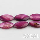 Shell Beads, Purple Red, 5*8*13mm dyed horse eye shape, Sold per 15.4-inch strand