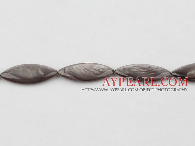 Shell Beads, Gray, 10*30mm dyed horse eye shape, Sold per 15-inch strand
