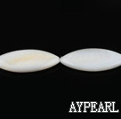 Shell Beads, White, 10*30mm dyed horse eye shape, Sold per 15-inch strand