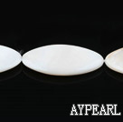 Shell Beads, White, 3*15*35mm horse eye shape, Sold per 15-inch strand