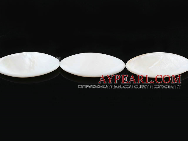 Shell Beads, White, 3*15*35mm horse eye shape, Sold per 15-inch strand