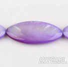 Shell Beads, Purple, 3*15*35mm dyed horse eye shape, Sold per 15-inch strand