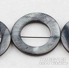 Shell Beads, Dark Gray, 3*30mm dyed hollow out shape, Sold per 15-inch strand