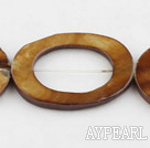 Shell Beads, Brown, 3*25*35mm fresh water, hollow out egg shape, Sold per 15-inch strand