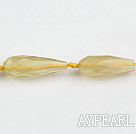 Citrine Gemstone Beads, Yellow, 12*40mm faceted drop shape,Sold per 15.75-inch strands