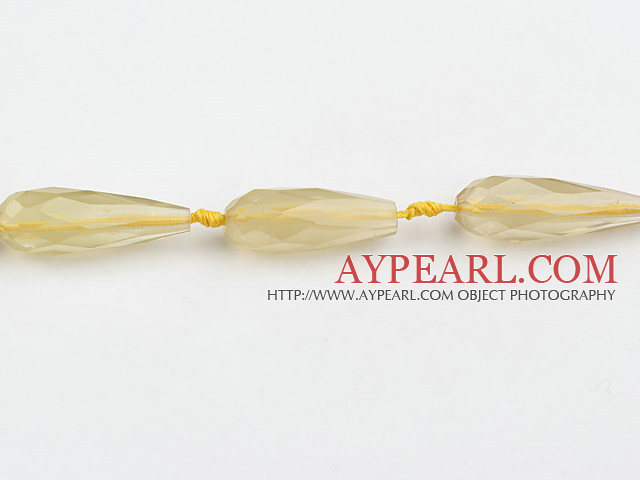 Citrine Gemstone Beads, Yellow, 12*40mm faceted drop shape,Sold per 15.75-inch strands