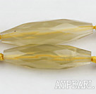 Citrine Gemstone Beads, Yellow, 14*50mm faceted shuttle shape,Sold per 15.75-inch strands